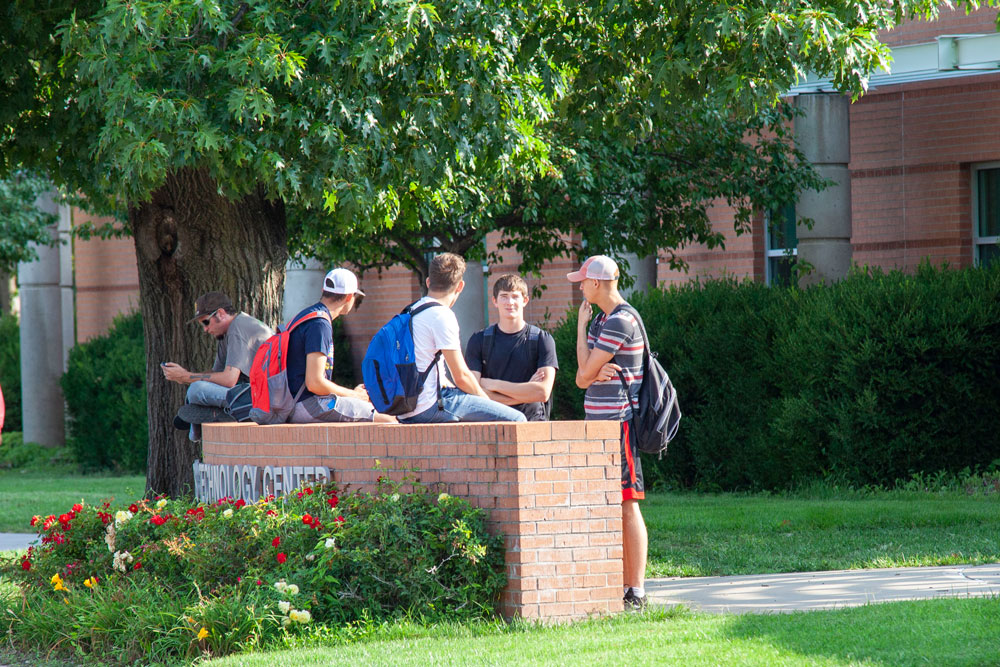 students on campus